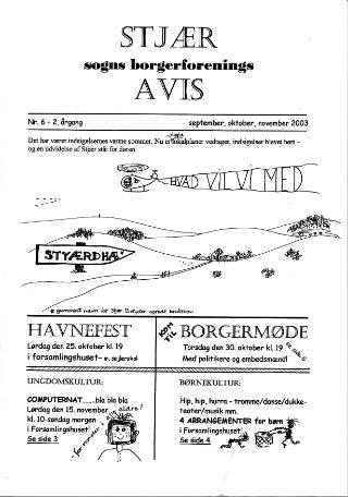 Forsiden af Stjær Sogns Borgerforenings Avis - Nr. 6, 2. Årgang